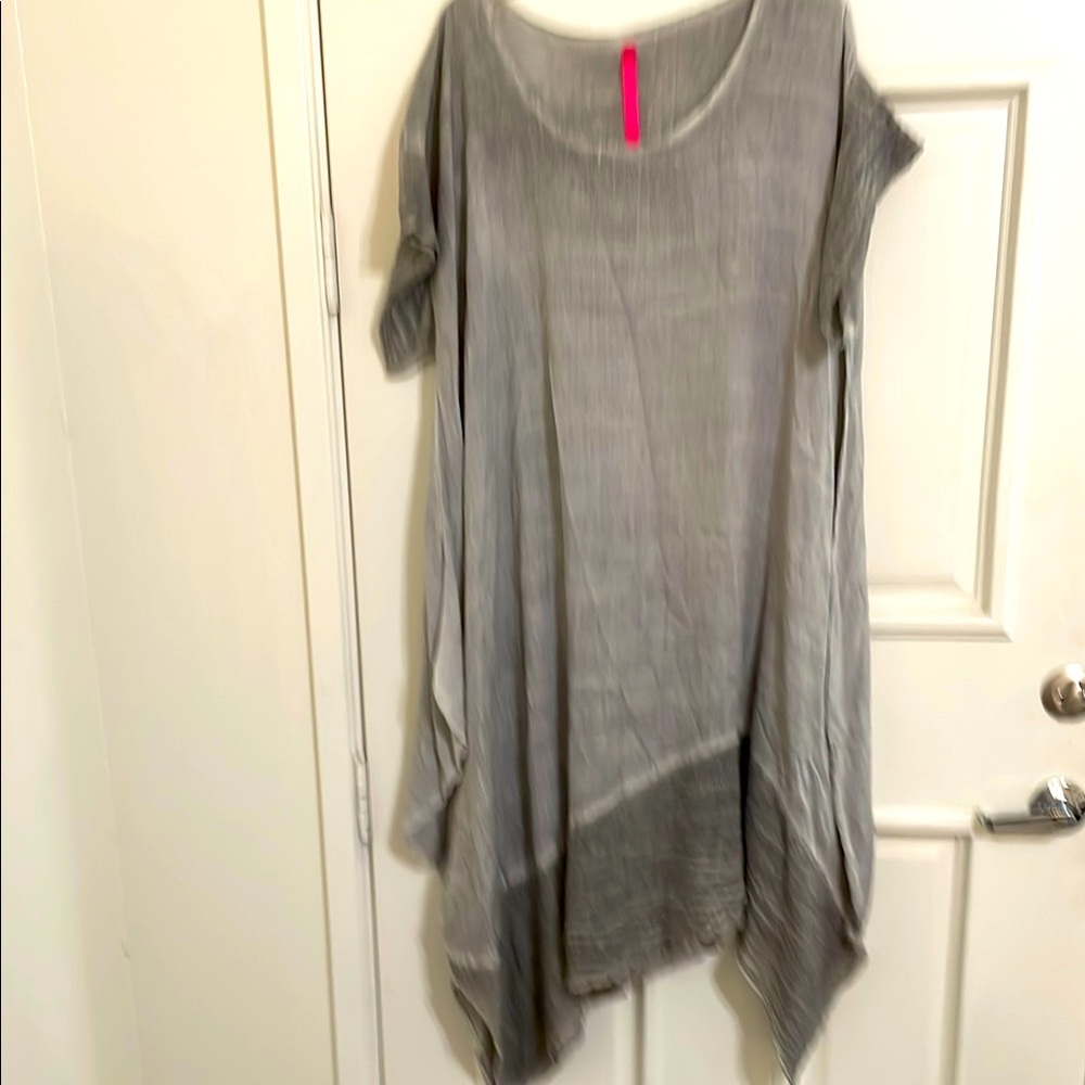 Italian linen silk midi dress Sz XL
